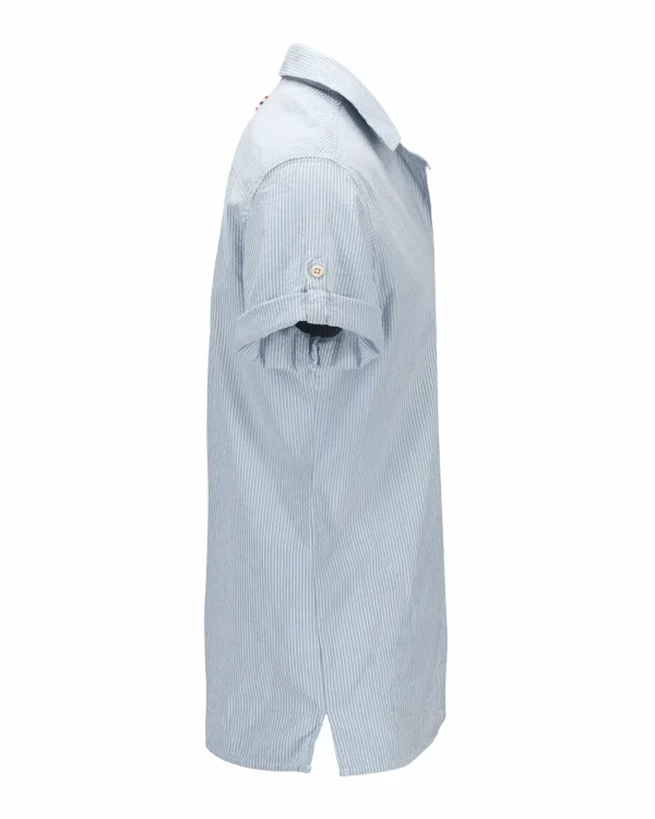 Hot Amundsen Sports Beach Shirt 556 Pinstripe Blue