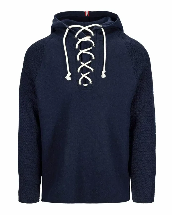 Shop Amundsen Sports Boiled Hoodie Laced 590 Faded Navy