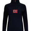 New Amundsen Sports Boiled Ski Sweater W/ Flag 590 Faded Navy/Norge